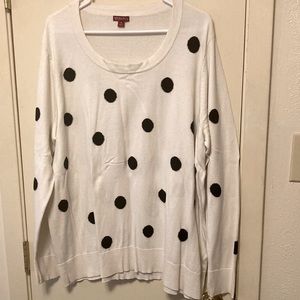 Polka-dot pullover sweater